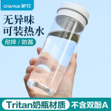 茶花水杯简约男女新款潮流时尚杯子便携透明塑料杯户外随行杯 【Tritan材质】素雅白 470ml