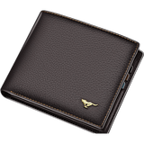 七匹狼 钱包礼盒装头层牛皮男士商务休闲短款真皮钱夹多功能票夹礼物 啡色横款