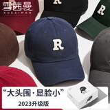 雪茜曼棒球帽男R标软顶大头围女遮阳帽防晒显脸小情侣日常百搭鸭舌帽子