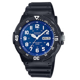 卡西欧（CASIO）男女表学生手表运动手表 夜光防水石英表带星期日历腕表 黑表天蓝MRW-200H-2B2