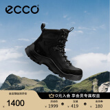 爱步（ECCO）登山鞋男 24年秋冬新款户外运动鞋徒步高帮鞋抓地耐磨 越野822434 黑色82243451052 42