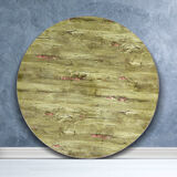 斯丽凯实用餐桌面餐饮圆形台面家用酒店桌脚折叠圆桌面板加厚大圆桌 小红花 1.2m 桌面