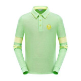 TTYGJ 高尔夫儿童长袖T恤POLO衫翻领男女童装白蓝紫撞色高尔夫服装 绿色T107 M