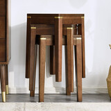 睿帆凳子实木凳子家用餐凳凳子餐桌凳小凳子高凳时尚创意木凳小板凳 【铜素轻奢款】加粗凳腿6把