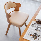 实木家用旋转电脑椅学生书桌椅简约休闲椅写字椅餐椅卧室书房椅 本木米白皮【顺丰上门】