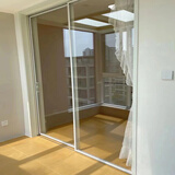 厨房推拉门极窄三联动双地轨阳台客厅钢化玻璃门下轨吊趟移门隔断 双轨双开地轨268/平方