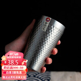 和风四季304不锈钢杯子双层家用水杯酒店锤纹杯单层速冷杯啤酒杯餐厅茶杯 原色特大号304双层锤纹杯 550ml