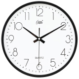 康巴丝（Compas）挂钟创意钟表客厅简约时钟 石英钟表挂墙C2899 黑白色 31CM直径