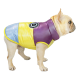 DADAGOU斗牛犬衣服棉背心冬装法斗巴哥棉衣面料防柯基中型犬加绒加厚保暖 20彩虹斗牛棉背心-黄色 XL-胸围60背长35