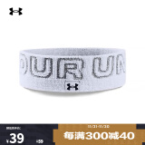 安德玛（UNDERARMOUR）男女情侣棉织训练运动头带1356705 白色100 均码