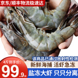 卖鱼七郎 虾青岛大虾海捕青虾生鲜 虾类白虾海鲜水产鲜冻国产 端午节 青岛盐冻大虾 推荐加量装 4斤装 单只15-18cm【店长推荐】