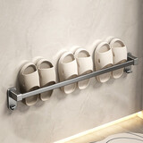 天地鱼（TDYU）浴室拖鞋架免打孔卫生间置物架鞋子收纳神器厕所门后壁挂挂架沥水 70cm 枪灰单杆拖鞋架