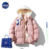 NASA LIKE官方潮牌棉服男女秋冬季加厚外套保暖棉衣羽绒棉服情侣棉袄面包服 粉色 XL（建议120-140斤）