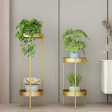 好铁匠 北欧客厅花架ins花架子简约绿萝落地式轻奢多层室内花盆架多肉架 1185金色小号直径25*高50