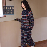 族玛士半边绒睡衣女士秋冬季2025新款加厚保暖珊瑚绒冬天毛衣套装家居服 S83669#两件套（套头+长裤） M 【建议80-120斤/157-165CM】