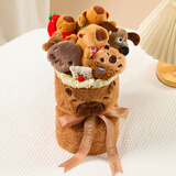 三彩熊卡皮巴拉玩偶花束情人节新年女生生日礼物女孩送女朋友闺蜜新结婚