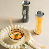 onlycook一次性塑料小叉子 收纳罐套装家用食品级水果叉水果签-墨绿色