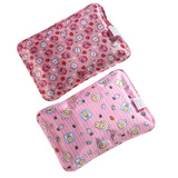 丝光充电热水袋防爆内胆替换芯暖床暖脚暖肚子卡通电暖宝宝暖手宝 丝光水袋粉小兔-已注水