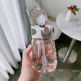 畅印水杯女可爱夏季便携高颜值奶瓶儿童带吸管杯子学生成人 糖果吸管杯【棕色】 400ml 单杯