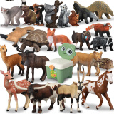 MECHILE仿真动物模型玩具套装儿童野生动物园大象长颈鹿摆件宝宝早教认知 陆地动物22件套装