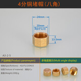 鸿樱黄铜内丝堵头4分外丝水管堵帽管堵6分闷头丝堵1寸铜堵头试压配件 4分铜堵帽20克