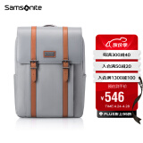 新秀丽（Samsonite）双肩背包男女电脑包16英寸韩版学生书包男潮流旅行包 TQ5 灰色