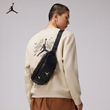 NIKE JORDAN 耐克AJ青少年腰包男女运动胸包户外跑步收纳包 正黑色／金色 8/20【37*13*9cm 约4.3L】
