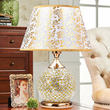 优丽美家 卧室台灯床头灯调光装饰灯欧式田园小台灯创意结婚房床头柜台灯 两盏锦上添花（大号） 按键款(可亮度调节)