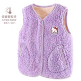 Hello Kitty女童马甲儿童秋冬背心保暖宝宝外穿加绒内穿春坎肩洋气马夹 紫色 513299 120 cm 参考身高115-125
