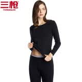 三枪（THREEGUN）【冬上新】秋衣秋裤男士套装薄款抗静电女士保暖内衣冬季打底睡衣 【莱卡明根款】女黑色 M