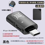 XARO适用iPhone13 14ProMax苹果16手机OTG外接移动硬盘连接固态硬盘ipad读取U盘USB转换器OTG转接头 黑色【适用苹果USB-C接口】OTG二合一