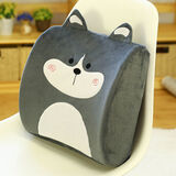 物枕居靠枕靠背垫汽车腰枕腰靠办公室护腰神器腰垫抱枕靠垫椅子座椅上班 记忆棉腰枕二哈 32*35厘米(有内衬可拆洗)