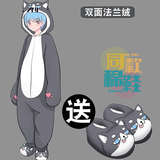 束时·创漫动物连体睡衣男女卡通可爱动漫周边情侣加厚法兰绒秋冬季二次元co 哈士奇连体睡衣（法兰绒） 6XL (180-188cm,重99-125kg)