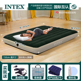 INTEX 气垫床户外双人简易充气床垫家用加厚便携懒人午休床陪护冲气床 【152cm宽床】+家用电泵+2个枕头