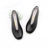 内联升 北京布鞋男 老字号传统手工镶芯底 牛皮小元口皮鞋 百搭休闲鞋商务套脚一脚蹬男鞋7138A 黑色 41