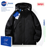 NASA RHUDE冬季羽绒服男短款外套情侣潮流休闲防寒衣男冬天白鸭绒男款秋冬装 2618黑色 6XL (235-255斤)