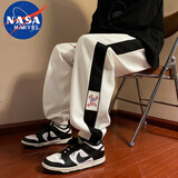 NASA MARVEL休闲裤男春秋季束脚运动长裤宽松弹力大码百搭白色M