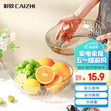 彩致（CAIZHI）家用水果盘客厅糖果坚果零食干果轻奢圆形金边果盘透明CZ6684