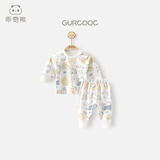 乖奇熊男女宝宝长袖长裤内衣套装春秋冬季婴儿童纯棉睡衣服家居服两件套