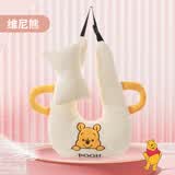 迪士尼Disney迪士尼儿童抱枕车载长途靠背垫子后排头枕大人睡觉神器 黄色维尼熊U型车载抱枕 送枕托