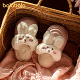 巴拉巴拉儿童棉拖鞋卡通男童加绒拖鞋家居防滑保暖宝宝防水毛拖鞋女孩秋冬