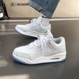 布柜者鞋子男潮牌气垫运动鞋男情侣小白鞋潮流百搭学生球鞋bf风帅气男鞋 白月色 潮牌气垫运动鞋男 40 偏小建议拍大一码