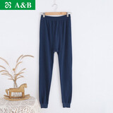 AB内衣男士纯棉秋裤中老年爸爸秋冬单件全棉大码打底保暖衬裤T007 深蓝 4XL