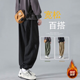 顶峰保罗（Dingfengbaoluo）工装裤男款冬季加绒宽松休闲长裤束脚大码男生运动YK537黑XL