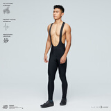 捷酷（jakroo）秋冬EX-ONE第四季男士抓绒背带长裤紧身温控技术储物侧兜骑行裤 黑色（第四季） M