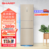 夏普（SHARP） 三门冰箱家用 紧凑冰箱 中门变温 零度 节能省电 1级能效 风冷无霜 以旧换新 BCD-269WVCE-N