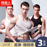 南极人 男士背心男纯棉运动内搭跨栏背心 健身吸汗打底衫  黑白灰 3XL