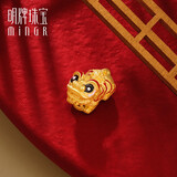 明牌珠宝中秋礼物  黄金转运珠足金3D硬金吉瑞狮送福手链串珠女定价 足金 AFP0424大版约0.42-0.50克