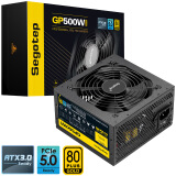 鑫谷（Segotep）GP500W ATX3.0黑金版电源（双CPU/原生PCIE5.0/80plus金牌/日系电容/宽幅电脑主机箱电源）