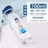 乐扣乐扣（LOCK&LOCK） 塑料水杯大容量户外杯子男女学生个性水瓶带吊绳健身水杯 无虑网透明蓝盖【700ml】